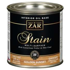 ZAR 12706 Wood Stain, Golden Oak, Liquid, 0.5 pt, Can