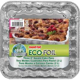 HANDI-FOIL 20308TL-15 Cake Pan, Square, 8 in OAL, Aluminum