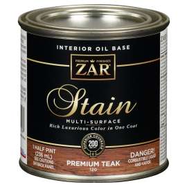 ZAR 12006 Wood Stain, Teak Natural, Liquid, 0.5 pt, Can