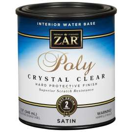 Aqua ZAR 32512 Polyurethane, Liquid, Crystal Clear, 1 qt, Can