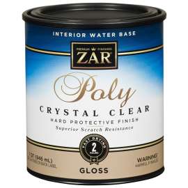 Aqua ZAR 32412 Polyurethane, Gloss, Liquid, Crystal Clear, 1 qt, Can