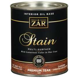 ZAR 12012 Wood Stain, Premium Teak, Liquid, 1 qt, Can