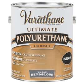VARATHANE 6031 Polyurethane, Semi-Gloss, Liquid, Clear, 1 gal, Can