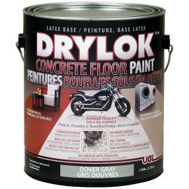 UGL DRYLOK 96313 Floor Paint, Flat, Dover Gray, 1 gal Can