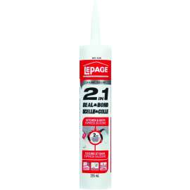 LePage SEAL & BOND 1380424 Kitchen and Bath Sealant, White, 40 to 120 deg F, 295 mL Cartridge