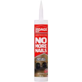 LePage No More Nails 2048231 All Purpose Adhesive, White, 266 mL Cartridge