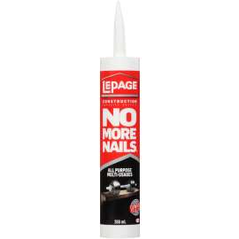 LePage No More Nails 2048233 All Purpose Adhesive, White, 266 mL Cartridge