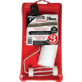 BENNETT RED 100TR-10 Roller Set, Semi-Smooth, Smooth Surface, Fabric/Plastic, 3-Piece
