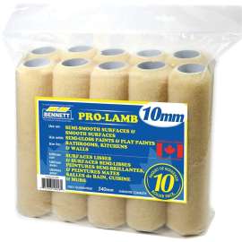 BENNETT 10 BAG PL1009 Roller Refill, 10 mm Thick Nap, 240 mm L, Fabric Cover
