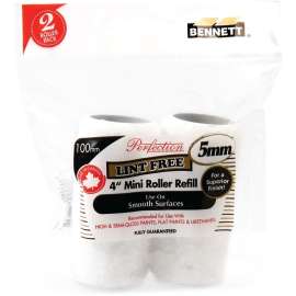 BENNETT 2X4IN LF LO-PK LI Mini Roller Refill, 5 mm Thick Nap, 100 mm L, Fabric Cover