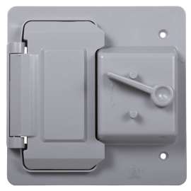BELL PTC521GY Weatherproof Toggle Cover, 4-3/4 in L, 2 in W, 2 -Gang, Polycarbonate, Gray