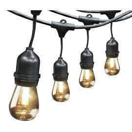 Feit Electric 72018 String Light, 120 V, 15-Lamp, LED Lamp, Blue/Green/Red/Vintage White Lamp, 30 ft L