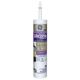 GE Supreme M90026-30 Window and Door Silicone Caulk, White, -30 to 150 deg F, 10.1 oz Cartridge