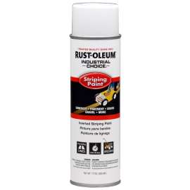 RUST-OLEUM INDUSTRIAL CHOICE 1691838 Inverted Striping Paint, Flat/Matte, White, 18 oz, Aerosol Can