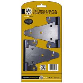Nuvo Iron TH6BLK Tee Hinge, 6 in H Frame Leaf, Galvanized Steel