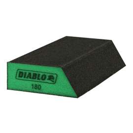 Diablo DFBLANGSFN01G Sanding Sponge, 5 in L, 3 in W, 180 Grit, Ultra Fine, Aluminum Oxide Abrasive