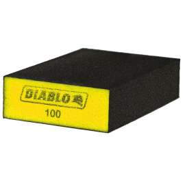 Diablo DFBLBLOFIN04G Sanding Sponge, 5 in L, 3 in W, 100 Grit, Fine, Aluminum Oxide Abrasive