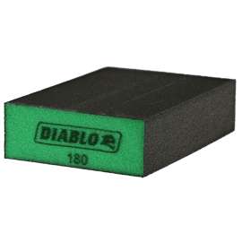 Diablo DFBLBLOSFN04G Sanding Sponge, 5 in L, 3 in W, 180 Grit, Ultra Fine, Aluminum Oxide Abrasive