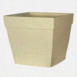 DCN Harmony 3616-38 Patio Planter, 16 in W, 16 in D, Square, Plastic, Portobello, Textured