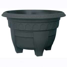 DCN Azura 1410-36 Planter, 15-1/4 in Dia, Resin, Black