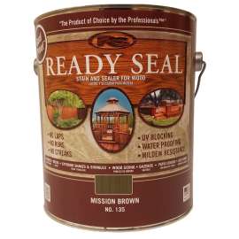 Ready Seal 135 Exterior Wood Stain, Flat, Mission Brown, Liquid, 1 gal