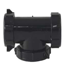 Plumb Pak PPC55-6B Coupling Tee, 1-1/2 in, Slip-Joint, Plastic, Black