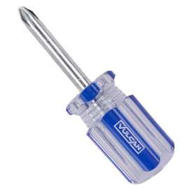 Vulcan Screwdriver, #2 Drive, Phillips Drive, 3-1/4 in OAL, 1-1/2 in L Shank, Plastic Handle