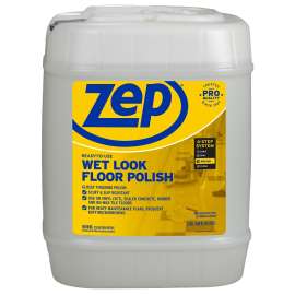 Zep ZUWLFF5G Floor Finish, 5 gal Can, Liquid, Mild Ammonia, Milky White