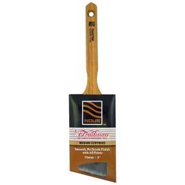 NOUR Tradition 1881-75NT Angular Straight Paint Brush, 3 in W, Nylon/Polyester Bristle, Sash Handle