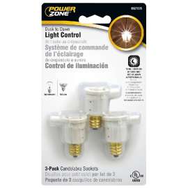 PowerZone Candelabra Base Adapters, 3 PK