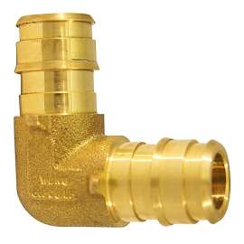 Apollo Valves ExpansionPEX Series EPXE1212 Pipe Elbow, 1/2 in, Barb, 90 deg Angle, Brass, 200 psi Pressure