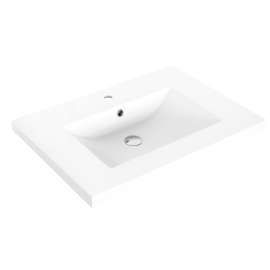 Luxo Marble MAG 3122-1-107S Sink, 30-1/4 in OAL, 21-1/4 in OAW, Synthetic Marble, White