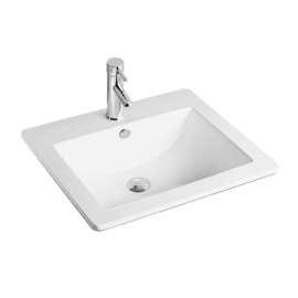 Luxo Marble PORC 16 Vanity Top, 21-1/4 in OAL, 18-1/4 in OAW, Porcelain, White