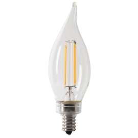 Feit Electric CFC40/927CA/FIL/6 LED Bulb, Decorative, Flame Tip Lamp, 40 W Equivalent, E12 Lamp Base, Dimmable