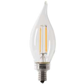 Feit Electric CFC40/950CA/FIL/6 LED Bulb, Decorative, B10 Lamp, 60 W Equivalent, E12 Lamp Base, Dimmable