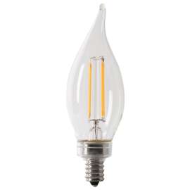 Feit Electric CFC60/927CA/FIL/6 LED Bulb, Decorative, 60 W Equivalent, E12 Lamp Base, Dimmable, Clear, Soft White Light