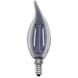 Feit Electric CFT/SMK/VG/LED LED Bulb, Decorative, CA10 Lamp, 25 W Equivalent, E12 Lamp Base, Dimmable, Smoke