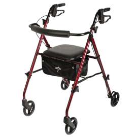 CURAD MDS86825SLR Rollator, 29-1/2 to 36 in H, Burgundy