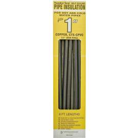 Tundra PR38118TW Pipe Insulation, 6 ft L, Polyolefin, Charcoal, 1 in Pipe