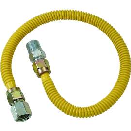 BrassCraft ProCoat Series CSSD54-30 Gas Connector, 1/2 x 1/2 in, Stainless Steel, 30 in L