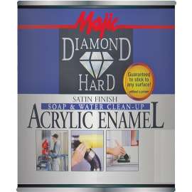 Majic Paints DiamondHard 8-1520-2 Enamel Paint, Satin, White, 1 qt Can