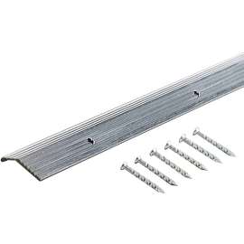 M-D 78089 Carpet Trim, 72 in L, 7/8 in W, Fluted Surface, Aluminum, Silver