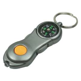 Vulcan 72-237 Key Ring Compass, Key Ring Ring, 7/8 in Dia Ring, Plastic Case, Gray