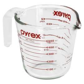 PYREX 6001075 Measuring Cup, 2 Cup Capacity, Ounces Graduation, Pyrex Glass, Clear