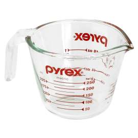 PYREX 6001074 Measuring Cup, 250 mL Capacity, Glass, Clear