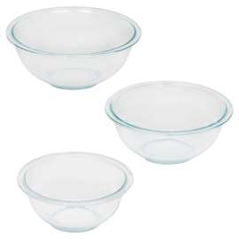 PYREX 6001001 Mixing Bowl Set, Glass, Clear