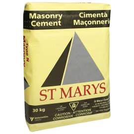 St Marys Cement 13211030 Type N Masonry Cement, Gray/White, Powder, 30 kg Bag