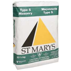 St Marys Cement 13212033 Type S Masonry Cement, Gray/White, Powder, 33.3 kg Bag