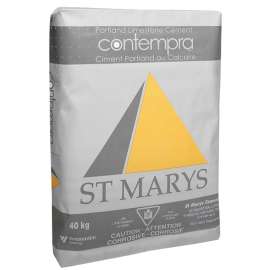 St Marys Cement Contempra 13201040 Portland Cement, Gray/White, Powder, 40 kg