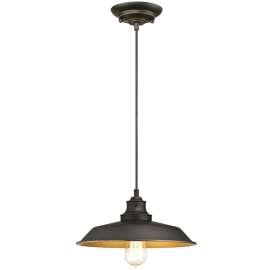 Westinghouse 6344700 Iron Hill Indoor Pendant Light, 120 V, 1-Lamp, Incandescent, LED Lamp, Metal Fixture